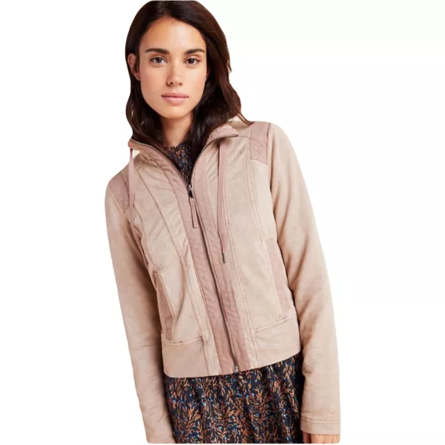 ANTHROPOLOGIE MARRAKECH TAMSYN Gray Full Zip Boho Moto Cargo