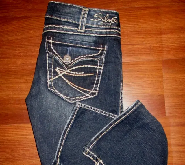 Silver Size 30 x 32 McKenzie Slim Boot Cut Dark Wash Jeans EXC Great Look