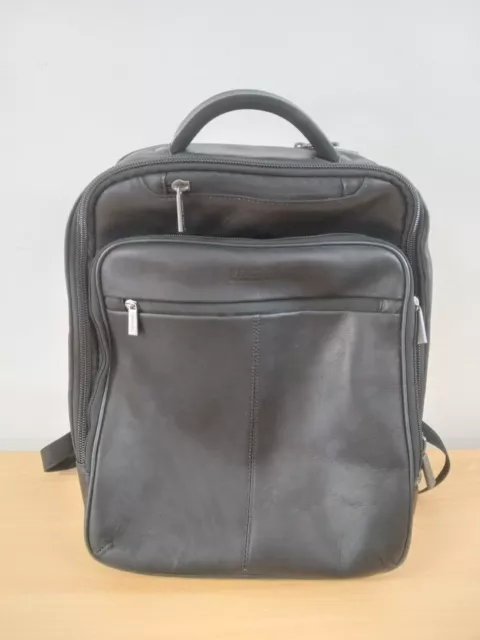 Kenneth Cole Reaction Black Genuine Leather Multiple Compartment Laptop Bag