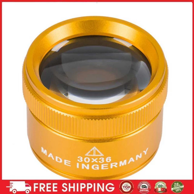 Lupa InnerSetting con aumento de 30x, lente óptica, lupa para monedas (oro)