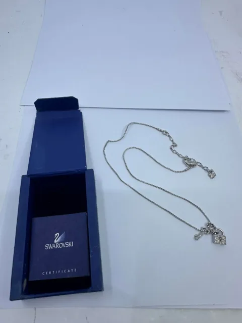 Swarovski Heart Lock & Key Necklace  Key to My Heart  Crystals