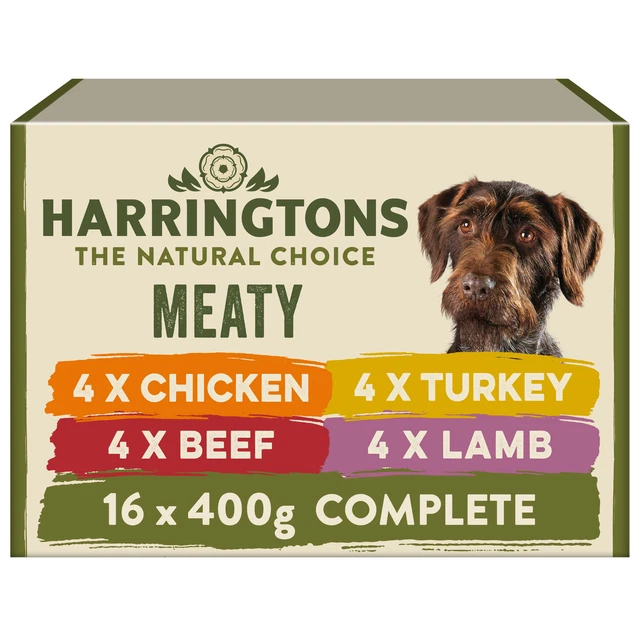 Harringtons Grain Free Adult Mixed Flavour Wet Dog Food Meaty Pack - 16x400g