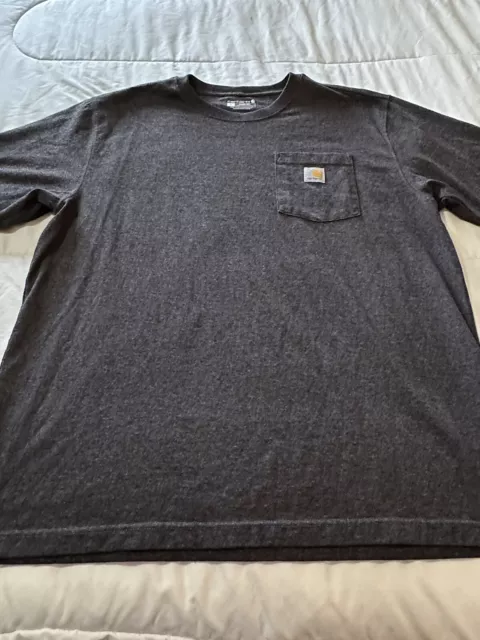 New Men’s Mens Size Large L Carhartt Loose Gray Knit Casual T-Shirt Shirt Top