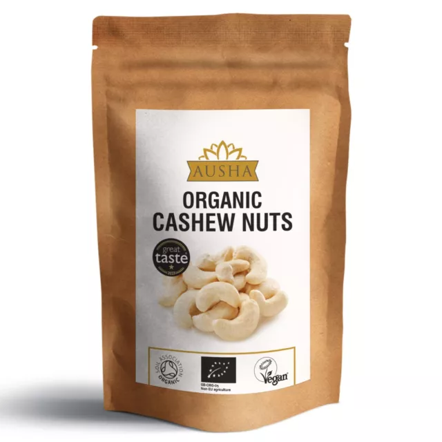 Organic Cashew Nuts Whole - Raw,Unsalted -1 * Star Winner GREAT TASTE AWARD 2023