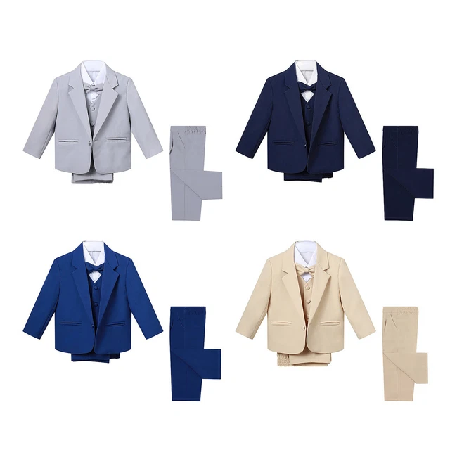 Blazer smoking abito formale per bambini bambini 5 pz abito da gentiluomo festa matrimonio