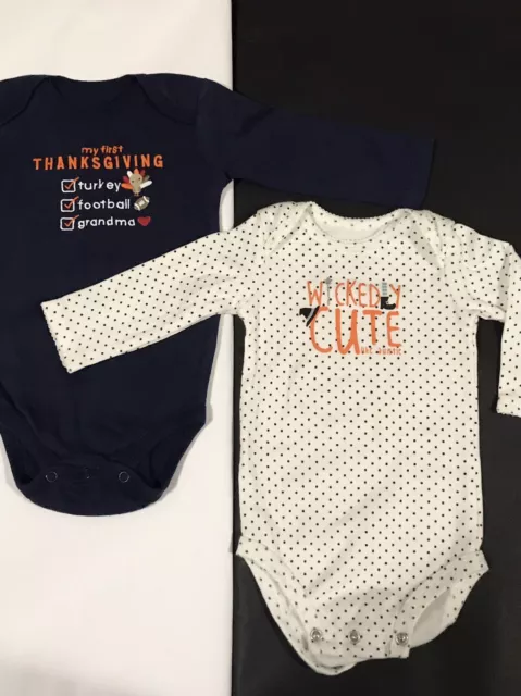 My First Halloween & Thanksgiving Baby Boy 6M One Piece Bodysuit Fall Clothes