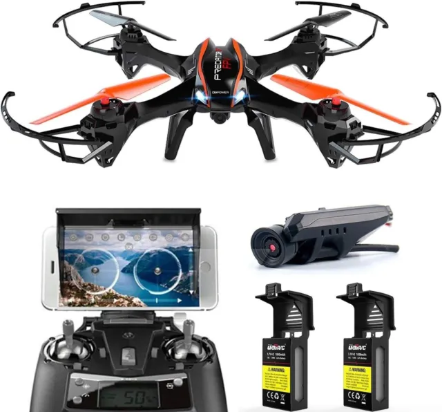 DBPOWER UDIRC FPV Predator Drone. 720P Camera 2 battery sub 0.5lb beginner drone