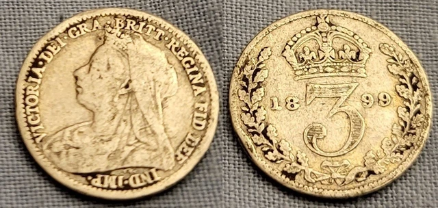 Pièce De Monnaie Couronne En Argent Massif 1899 - Reine Victoria, Vintage - Collection Ou Investissement