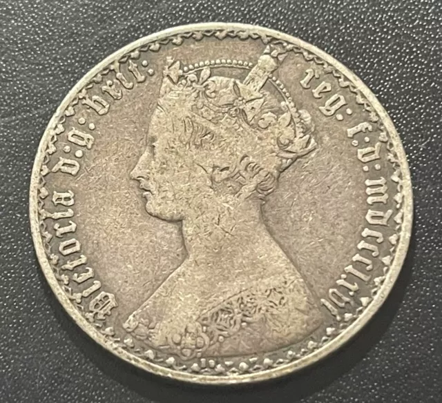 Great Britain 1866 Gothic Florin Silver Coin: Victoria