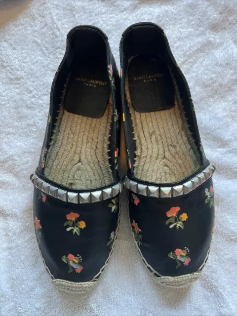 Saint Laurent YSL Espadrilles St Venice Floral Studded Flats Ballerina 36 6