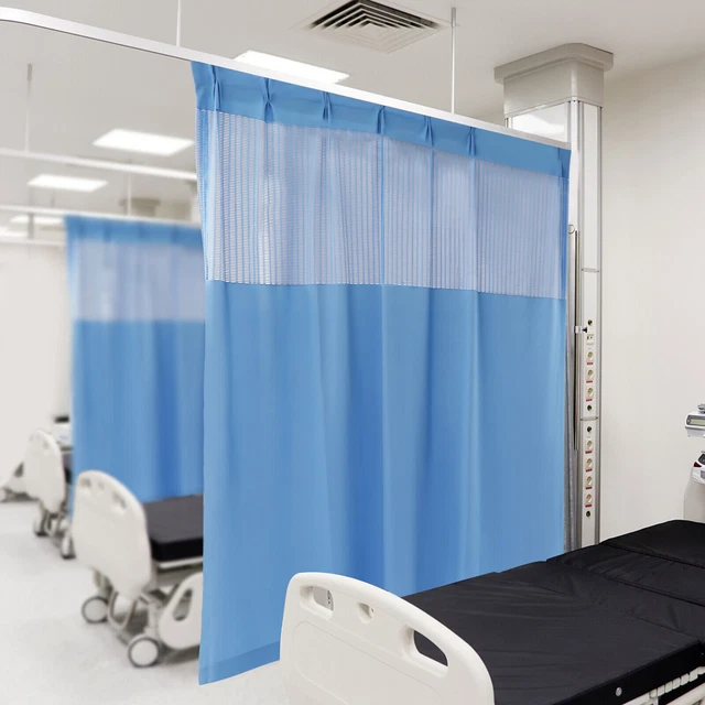 7*8ft Curtain Green Hospital Lab 8 Hooks Bed Partition Curtain Clinic Therapy