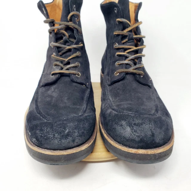 FRYE BOOTS MENS 12 D Rainer Black Waxed Suede Lace Up Combat Ranger