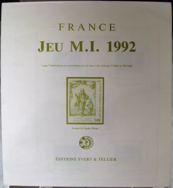 Yvert et Tellier - JEU FRANCE MUSEE IMAGINAIRE S.C 1992 (Avec Pochettes)