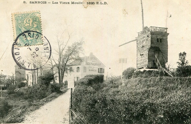 SANOIS Les Vieux Moulins Card Cachet Shop Souvenirs Back