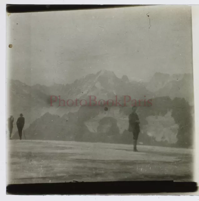 FRANCE Le Buet Montagne Sommet 1928 Photo Stereo Plaque de verre Vintage