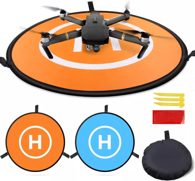 Drone Landing Pad 75 cm double face Orange / Bleu pour Drones / Hélicoptères