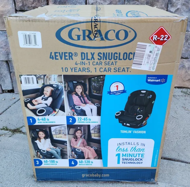 Graco 4Ever Dlx Snuglock 4-In-1 Car Seat (10 Years 1 Car Seat) New