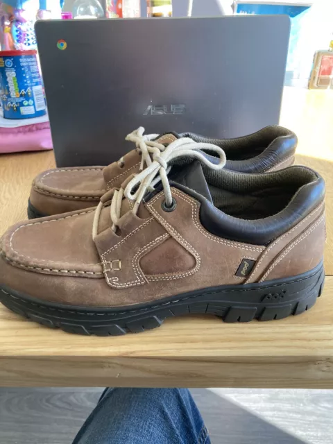 Men’s Vintage Pod Casual Brown Leather Shoes Size 8