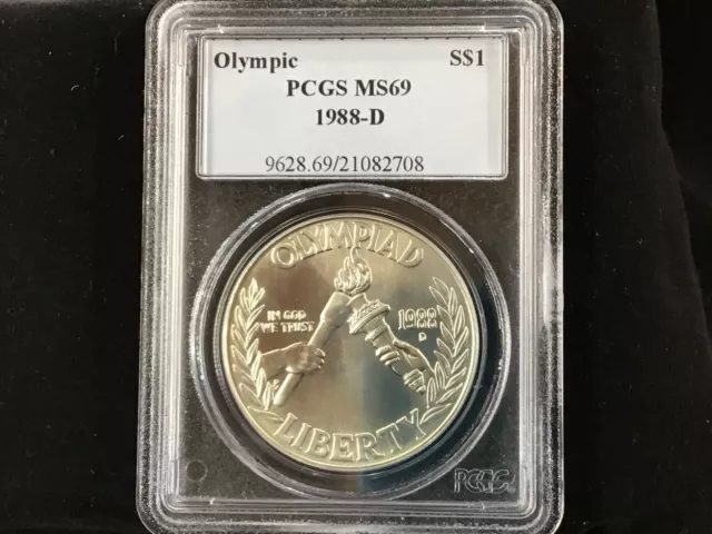 1988-D Olympic Commemorative Silver Dollar PCGS MS69 Gem BU B0457