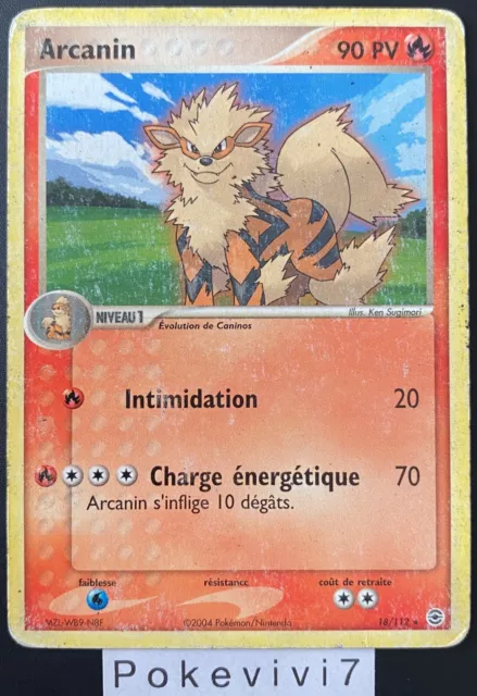 Pokemon Card ARCANINE 18/112 Rare Block EX Red Fire Green Sheet FR USED