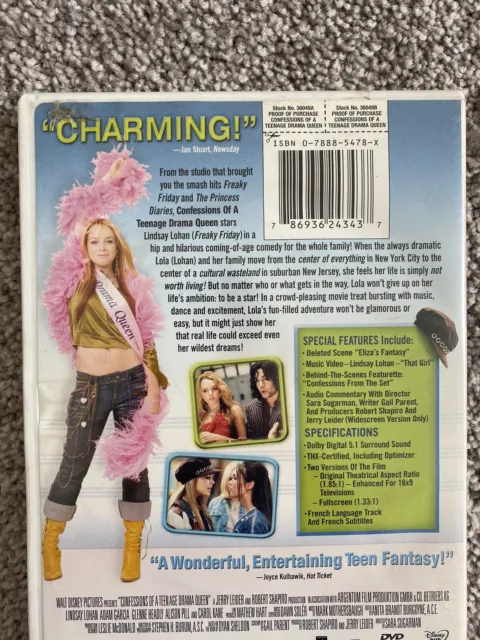 Confessions Of A Teenage Drama Queen Dvd Lindsay Lohan Megan Fox Movie Picclick