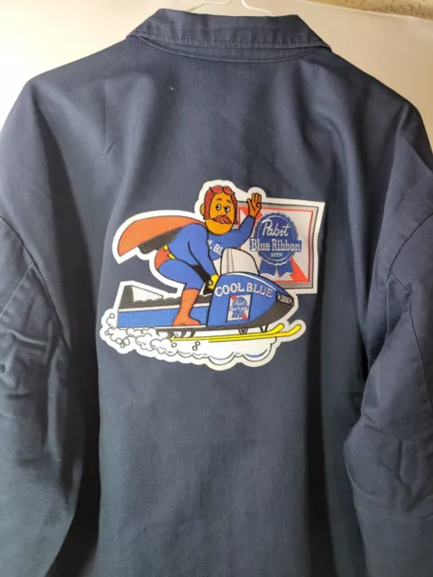 Pre-Owned :Size XL : Retro Style: Pabst Blue Ribbon Snowmobile Work Jacket