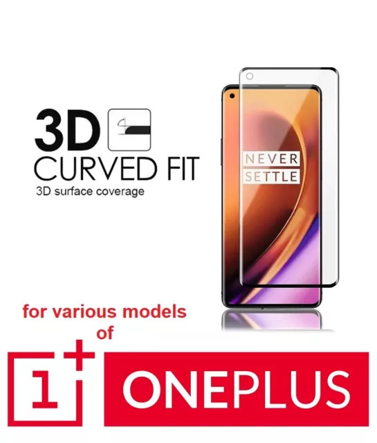 For OnePlus 12 11 10 9 8 7 Pro N100 3D Full CoverTempered Glass Screen Protector