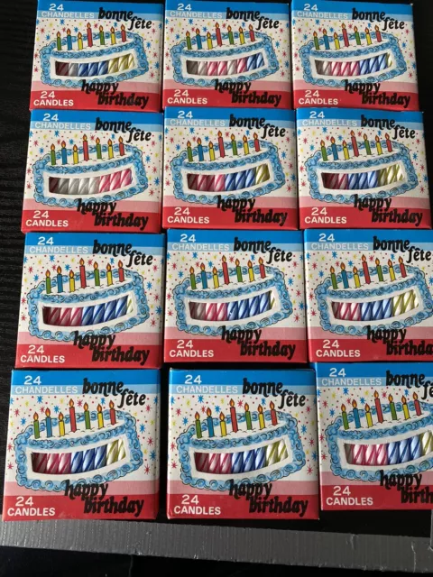 Birthday Party Cake Candles pack of 24 for boys or girls assorted colours