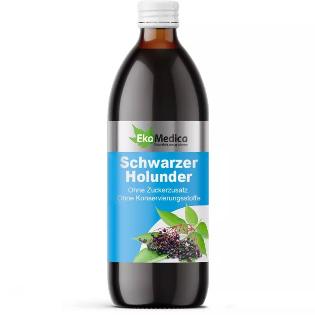 EkaMedica Schwarzer Holunder Nahrungsergänzungsmittel - Saft - 1000ml