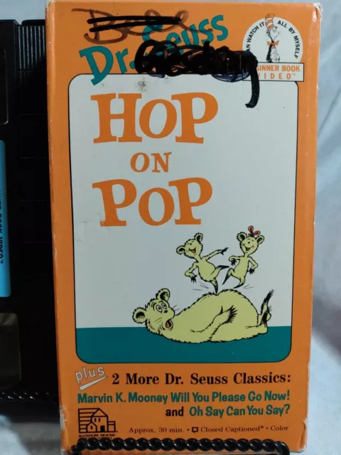 VHS DR SEUSS - Hop On Pop Marvin K Mooney Oh Say Can You Say (VHS, 1992 ...