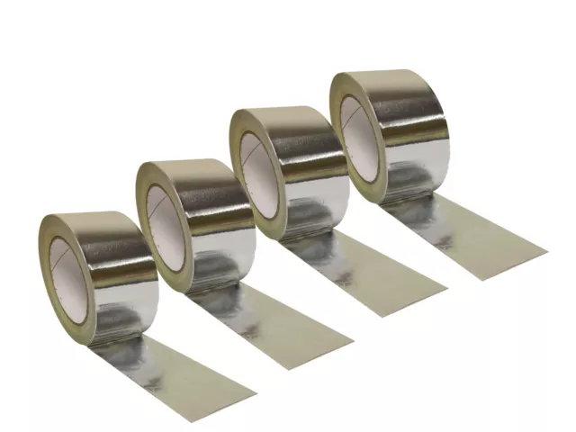 4x 48mmx45m Aluminiumfolie Band Wärmedämmung Reflexkanal Kleber