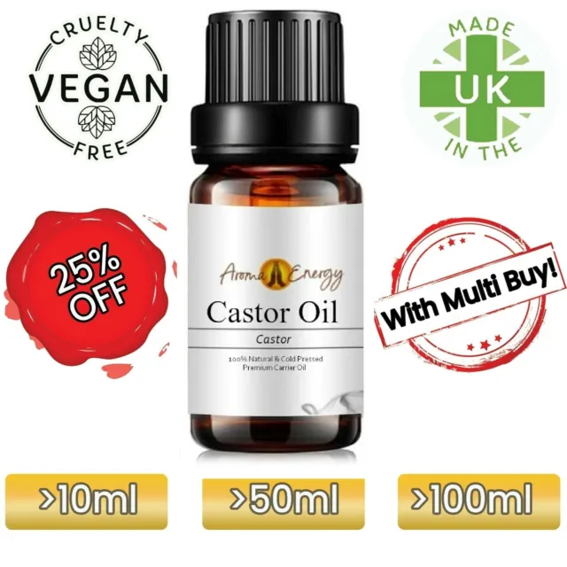 Castor Oil - Pure Natural Aromatherapy Carrier Base Oils Massage Vegan