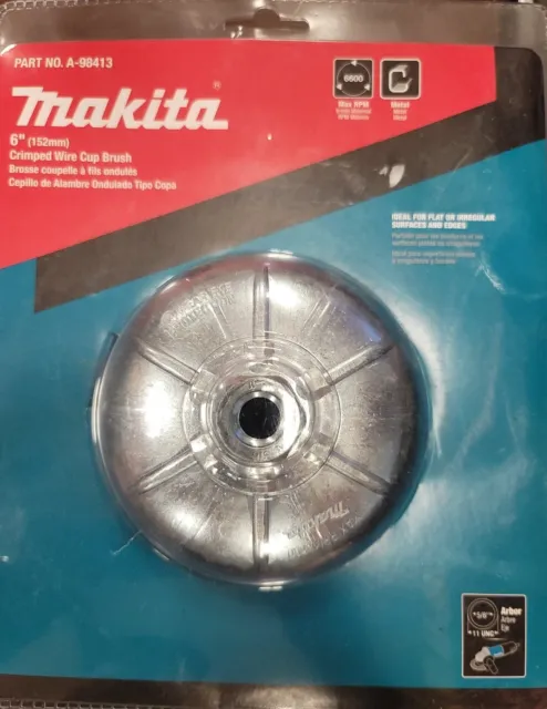Makita 6" Crimped Wire Cup Brush 5/8" arbor part #A-98413 New FREE SHIPPING