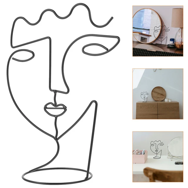 Portagioielli con viso astratto, artistico, tavolo, collana, braccialetto,