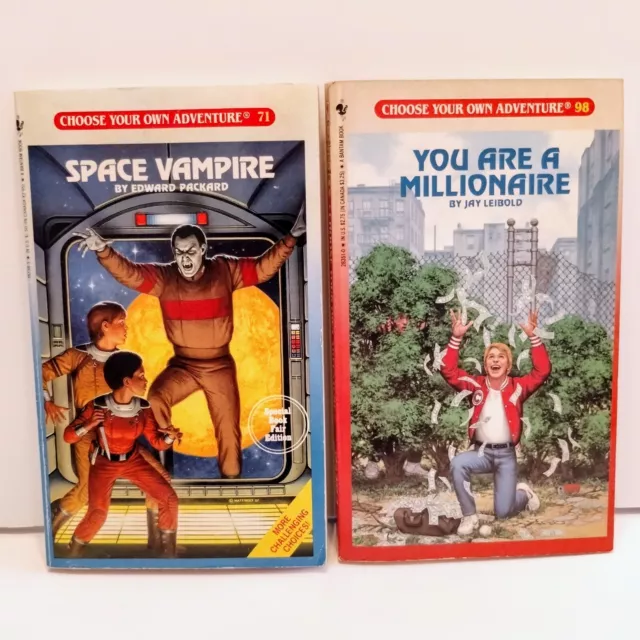 Choose Your Own Adventure Book Lot Of 2 CYOA 98 71 Space Vampire Millionaire