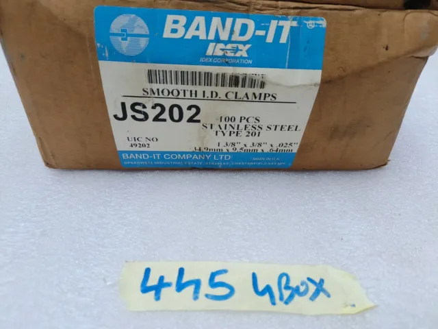 Band-It Idex Smooth I.d. Hose Clamps Js202 1 3/8" X .025" (100Pc Lot)