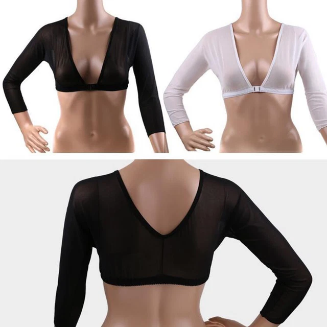 T-Shirt / Chemisier Femme En Maille Transparente Noir - Manches Longues, Col Montant - Coupe Fine - Neuf Avec Étiquettes