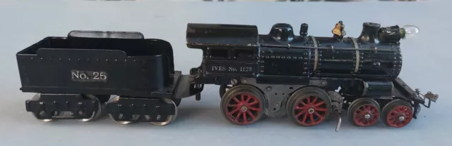 Ives 1125 Lokomotive + Tender, Elekt. für Spur 0 Guss, sehr Selten