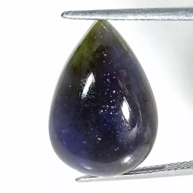 11.20Cts Birne Blau Iolite Sonnenstein Cabochon Lose Edelstein Natur 14x21x6mm