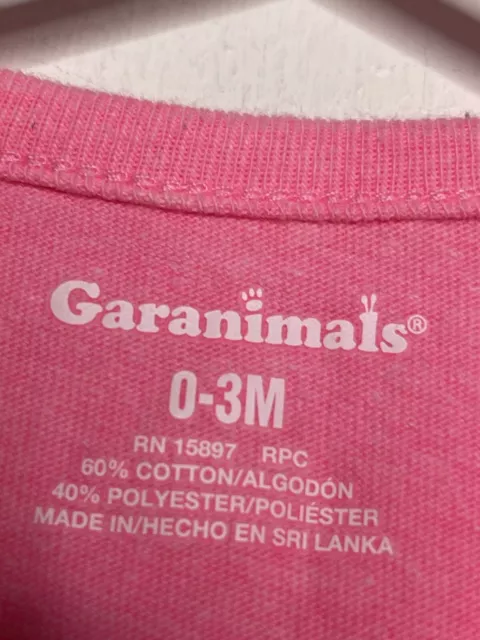 Garanimals Top Baby Girls Size 0-3 Months Pink Love My Daddy Short Sleeve Shirt 3