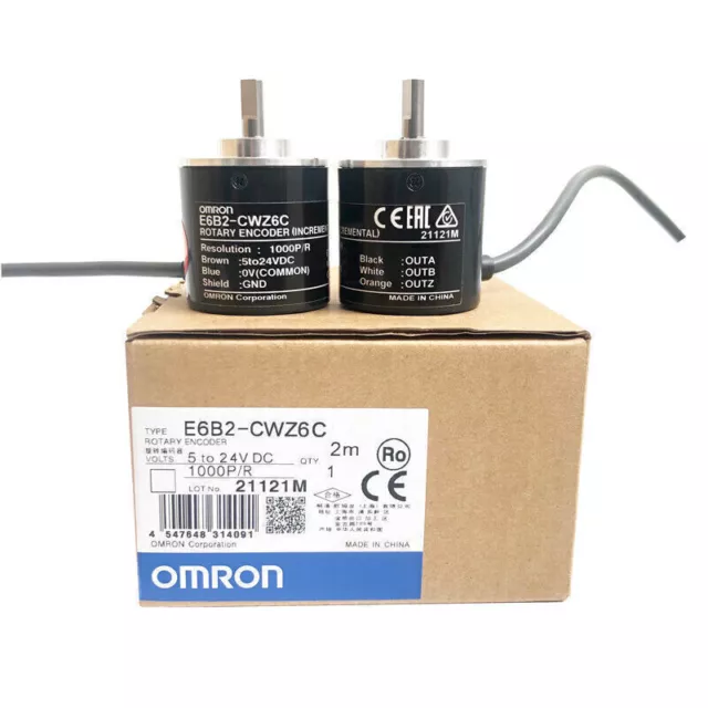 1x OMRON 1000P Incremental Rotary Encoder 1000p/r 6mm Shaft 5-24vdc E6B2-CWZ6C