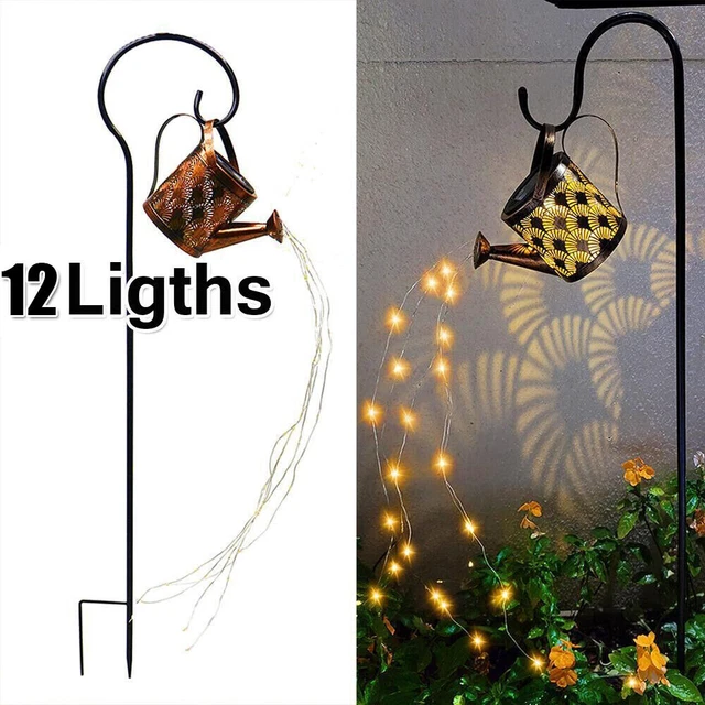 Solar Watering Can Light Garden Outdoor Waterproof Kettle Yard Art Lamp 12 Pack