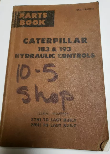 CAT Caterpillar 183 193 PARTS BOOK MANUAL HYDRAULIC CONTROLS D8H D9G sn 27H 28H