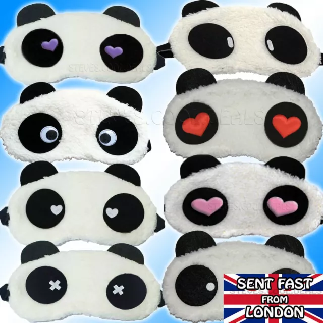 Kids Eye Mask Travel Flight Help Child Sleeping Blindfold Panda Soft Plush Cute