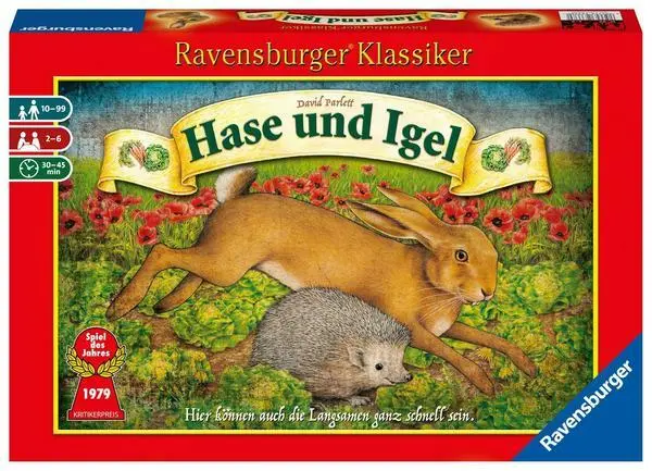 Ravensburger 26028 - Hase und Igel, Familienspiel, Laufspiel