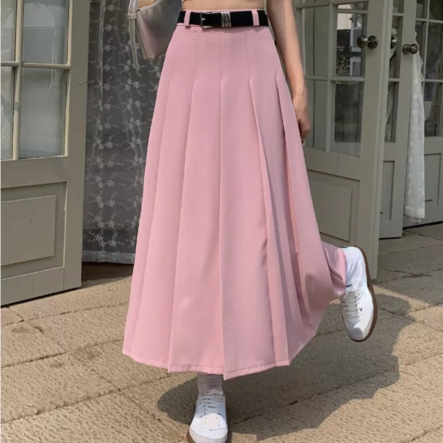 FEMME JUPE PLISSEE Jupe Trapeze Jupe Midi Taille Haute Demi Robe Preppie Doux EUR 28 96 PicClick FR