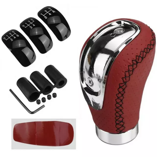 5/6 Speed Car Gear Shift Knob Shifter Lever Stick Manual Transmission PU Leather