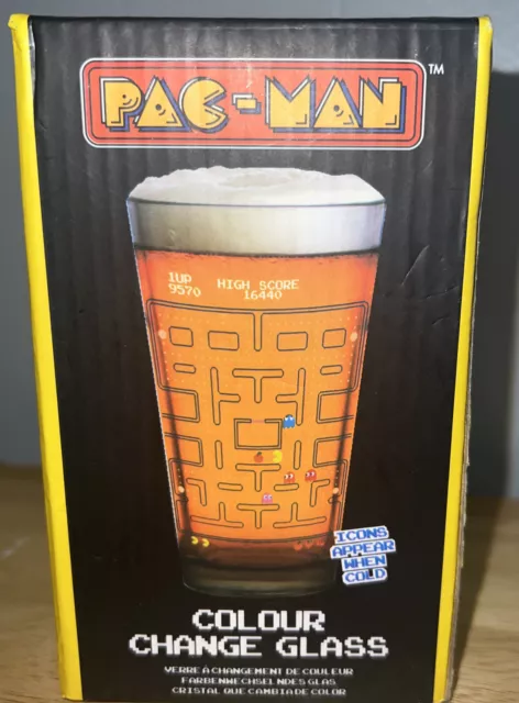 Pac-Man Colour Color Change Pint Glass Drinking Paladone Bandai Namco BRAND NEW