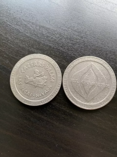 Pair Of Las Vegas Casino Chips, From Caesars Palace And El Cortez