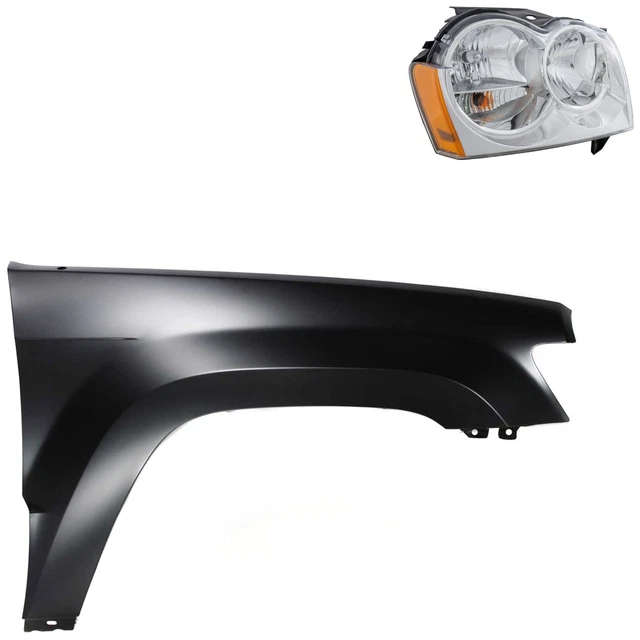 Headlight Driving Head light Headlamp Kit Passenger Right Side Hand for Jeep